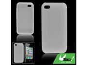 White Silicone Texture Protector Back Case for iPhone 4