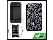 Circle Print Blk Wht Case Screen Guard for iPhone 3G