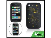 Cut Star Silicone Skin Case Black for iPhone 3G