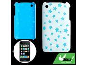 Blue Star Pattern Hard Back Plastic Case for iPhone 3G