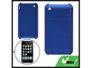 For iPhone 3G Parallel Stripes Back Housing Cover Blue