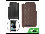 Coffee Faux Leather Back Case Cover for Apple iPhone 3G