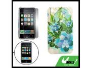 Floral Print Plastic Case Screen Cover for iPhone 3G