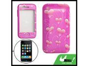 Flying Heart Pattern Pink Case Protector for iPhone 3G