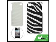 White Black Zebra Pattern IMD Hard Back Case for iPhone 4 4G 4S