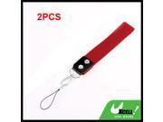 Pair Red Cotton Blends Elastic Fabric Camera Cell Phone 10 Length Hand Strap
