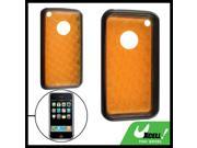 Clear Orange Blk Weave Inner Plastic Case for iPhone 3G
