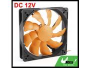 Black Orange Plastic Square Cooling Fan Cooler DC 12V 1000RPM for Computer Case