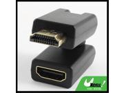 Black 360 Degree Rotation V1.4 HDMI Male to HDMI Female Connector Adapter