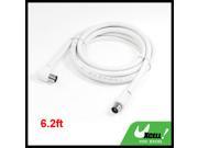 Signal Receiving M M Right Angle Plug Aerial TV RF Cable 1.9 Meters