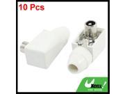 White TV Antenna Connector Adapter Right Angle Male Coax Plug x10