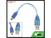 Blue USB 2.0 Male to Mini 5 Pin Male MP3 MP4 Data Cable