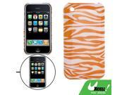 Zebra Stripes Pattern Plastic Orange Case for iPhone 3G