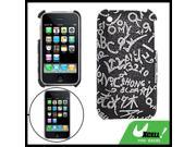 Plastic Back Case w Letter Pattern for iPhone 3GS Black