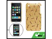 Butterfly Pattern Case Cover Protector Gold Tone for iPhone 3G