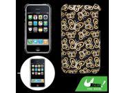 Butterfly Pattern Hard Plastic Case Guard Black for iPhone 3G