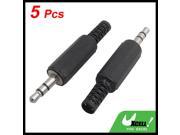 5 Pcs 3.5mm Male Jack Connector Adapter Black for Audio