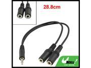 New Two Female to 3.5mm Plug Male Audio Converter Y Shaped Cable