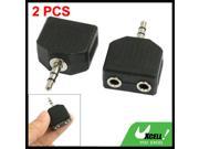 2 x Replacement DC 3.5mm Male to F F Audio Plug Adapter