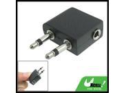 3.5mm Nickel Plated Female to Dual Male Audio Splitter Connector Adaptor Black