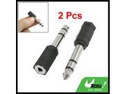 2 Pcs 3.5mm Female to 6.35mm Male Plug Audio Adapter Connector