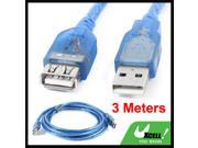 Blue 3Meter USB Type A Male to A Female Extension Cable Cord