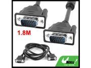 1.8M 6ft Straight VGA 15 Pin HD15 Male to Male Adapter Cable Black