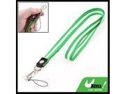 Metal Lobster Clip Nylon Neck Strap Green White for Cell Phone Work Card