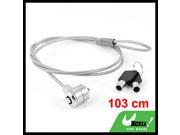 40 Silver Tone Steel Wire Cable Security Lock with 2 Keys for Notebook Laptop