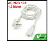AC 250V 3 Pin AU Plug to Female C13 Socket Power Supply Cable 1.2M Light Gray