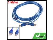 Blue USB Extension Cable Type A Male to Female Cord 5 Meters Length