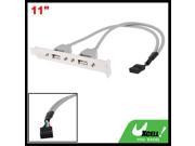 11 Length 2 Ports USB 2.0 Bracket Extension Cable for MainBoard