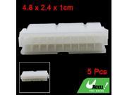 5 Pcs Beige Plastic 20 Pin Female Power Cable Connector TX Adapter