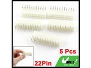5 Pcs Beige 22 Pin Plug Jack 90 Degree TX PCB Power Connector Adapter