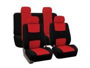 Car Seat Covers Red Black Full for Auto with 4 BONUS Head Rests Covers