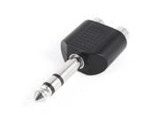 Double RCA Female to Stereo 1 4 6.35mm Male Plug Jack Adapter Converter