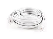 6M 20ft RJ11 6P2C Telephone Extension Cable Connector White