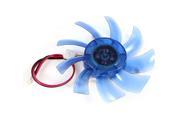 75mm DC 12V 2 Pins Blue Plastic VGA Cooler Video Card Cooling Fan for PC Computer