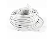 18M 60ft RJ11 6P4C Telephone Extension Cable Connector White