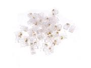 50 Pcs 4P4C RJ11 Plug Jack Connector Clear for Telephone Cable Wire