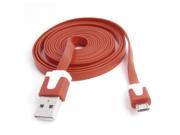 USB 2.0 to Micro USB 5 Pin Flat Data Sync Charger Cable Line Red 2M for HTC