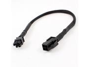 Sleeved ATX 4 Pin P4 Male to ATX P4 Female CPU Power Extension Cable Black