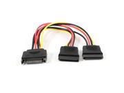 Serial ATA SATA 15 Pin Male to Double Female M F Splitter Power Cable