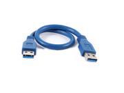 Unique Bargains rransfer Data Blue USB 3.0 Male to Male M M Type A Extension Cable 30cm
