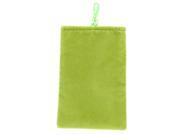 Unique Bargains Portable Green Velvet Pouch Sleeve Bag Case 5 Inch for Mobile Phone MP4 MP5