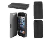 Folio Flip PU Leather Stand Case Cover Pouch Black for Apple iPhone 5 5G 5S 5th