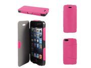 Folio PU Leather Stand Case Cover Pouch Fuchsia for Apple iPhone 5 5G 5S 5th Gen