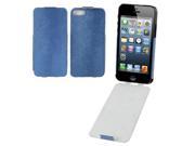 Dark Blue Faux Leather Coated Metal Case Pouch Protector for iPhone 5 5th Gen