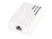 RJ11 6P2C Female to Dual Female ADSL Splitter Filter Telephone Adapter White