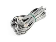 Gray Plastic Noodles 6P6C RJ12 M M Flat Telephone Cable Cord 10M 33ft